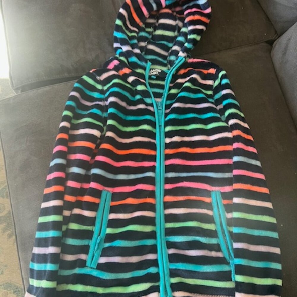 Lands End Girls Plush Multicolored Jacket